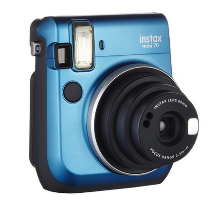 Fujifilm Instax Mini 70 Kamera (inkl. Batterien und Trageschlaufe) Sofortbildkamera blau – Polaroid
