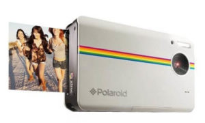 Polaroid Z2300 10MP digitale Sofortbildkamera weiß vorne- seitenansicht druckt Sofortbild