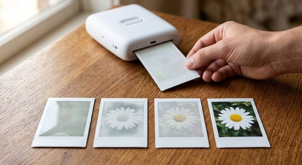 Wie funktioniert eine Polaroid Kamera und wie lange dauert die Entwicklung